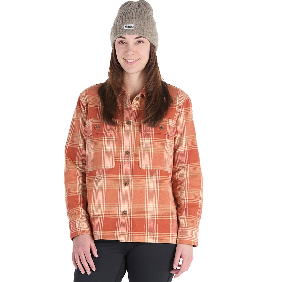 Image of Marmot Incline Heavyweight Flannel Overshirt - Women's Auburn, L
