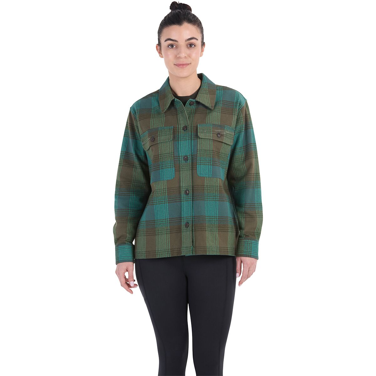 Image of Marmot Incline Heavyweight Flannel Overshirt - Women's Dark Jungle, S