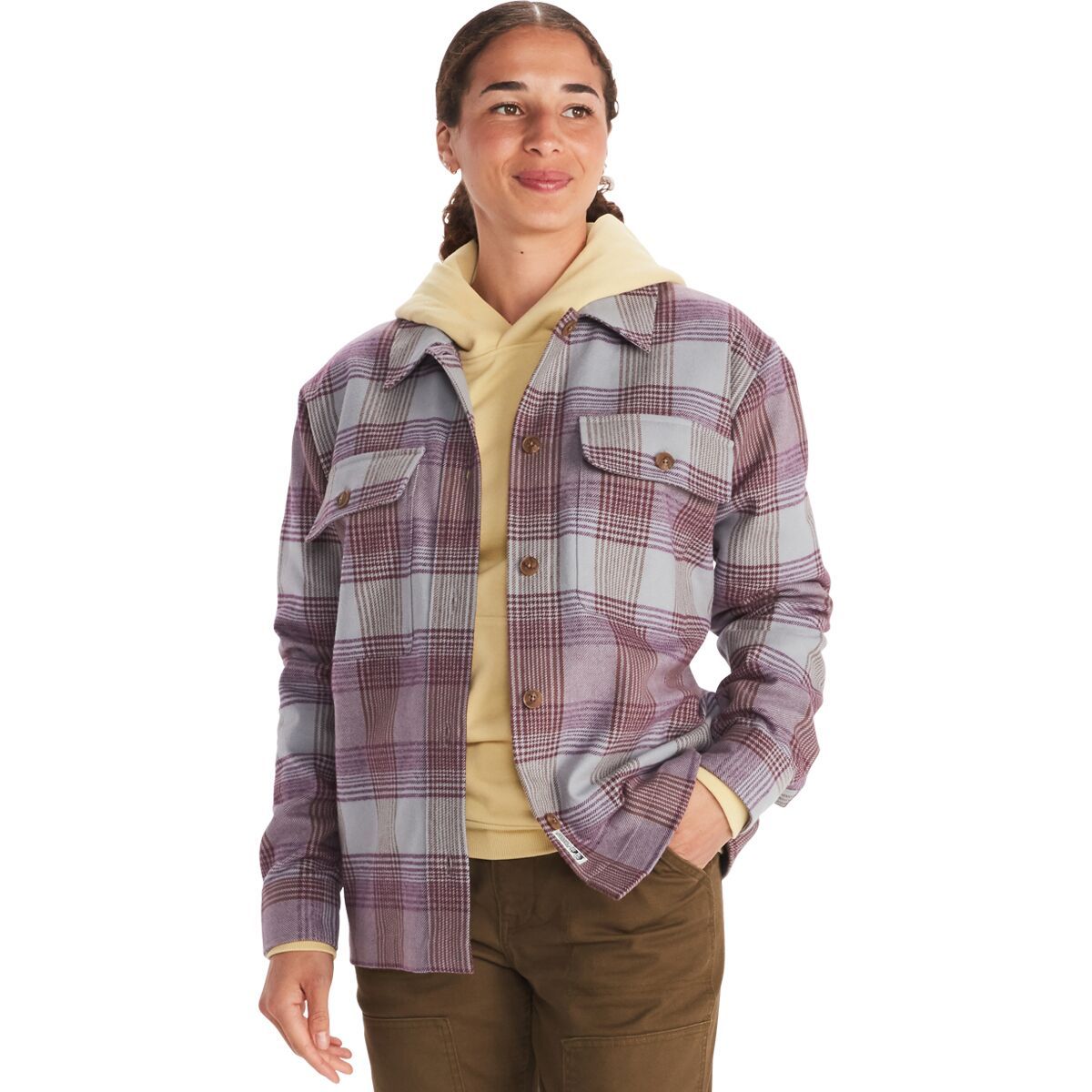 Marmot Incline Heavyweight Flannel Overshirt - Women's Hazy Purple, M