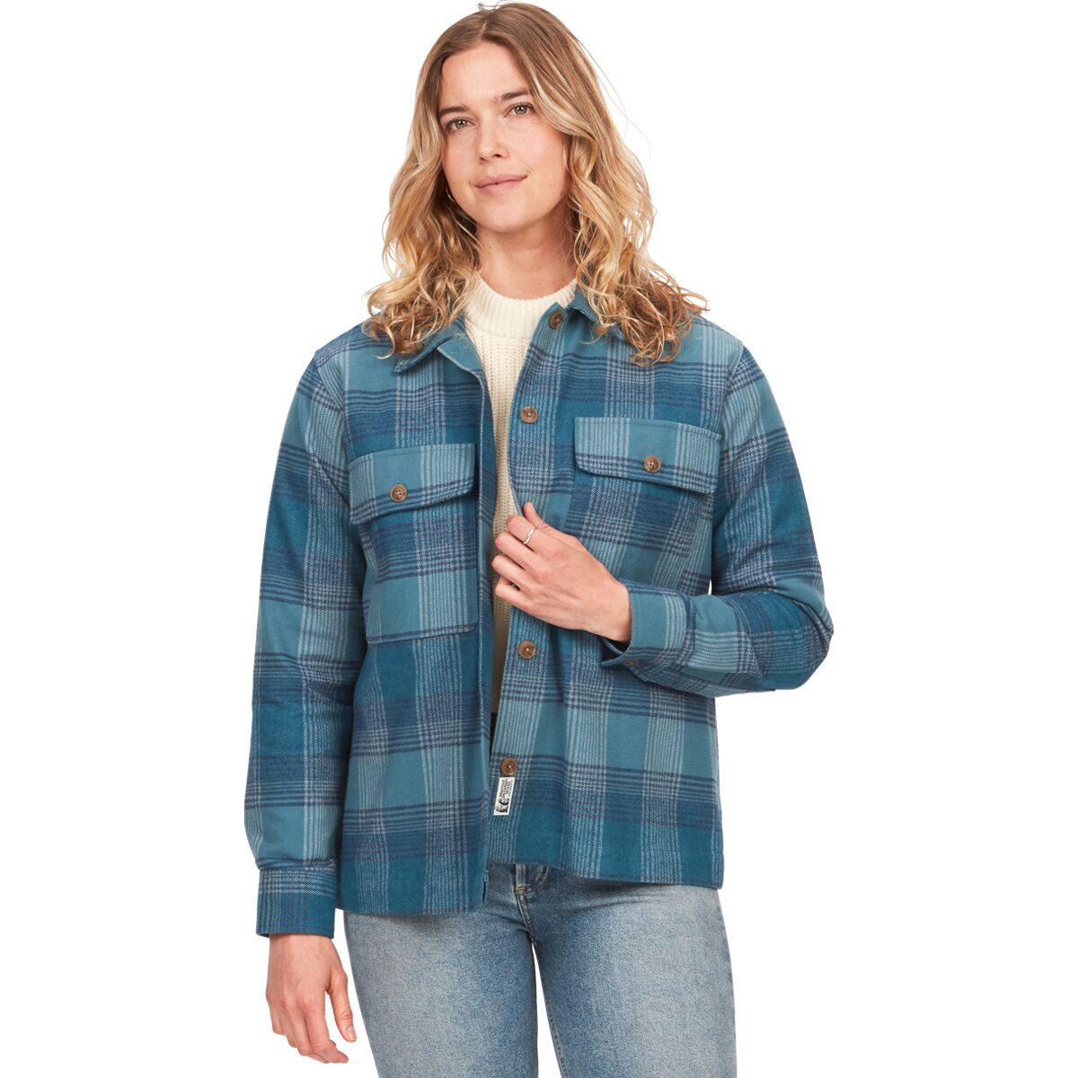 Marmot Incline Heavyweight Flannel Overshirt - Women's Moon River, L