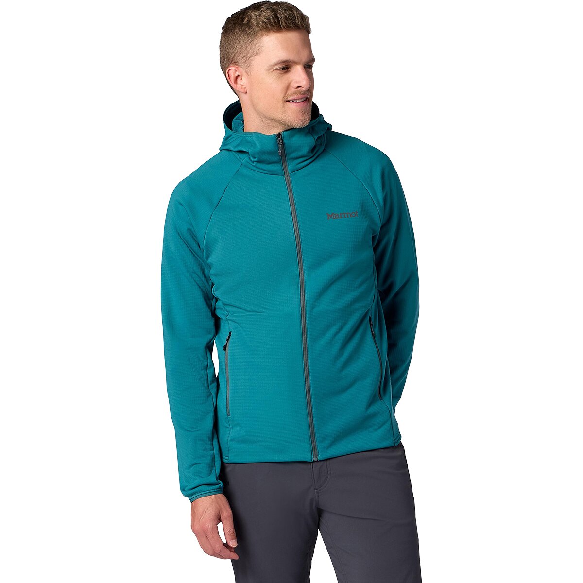Image of Marmot Leconte Full-Zip Hoodie - Men's Emerald Blue, L