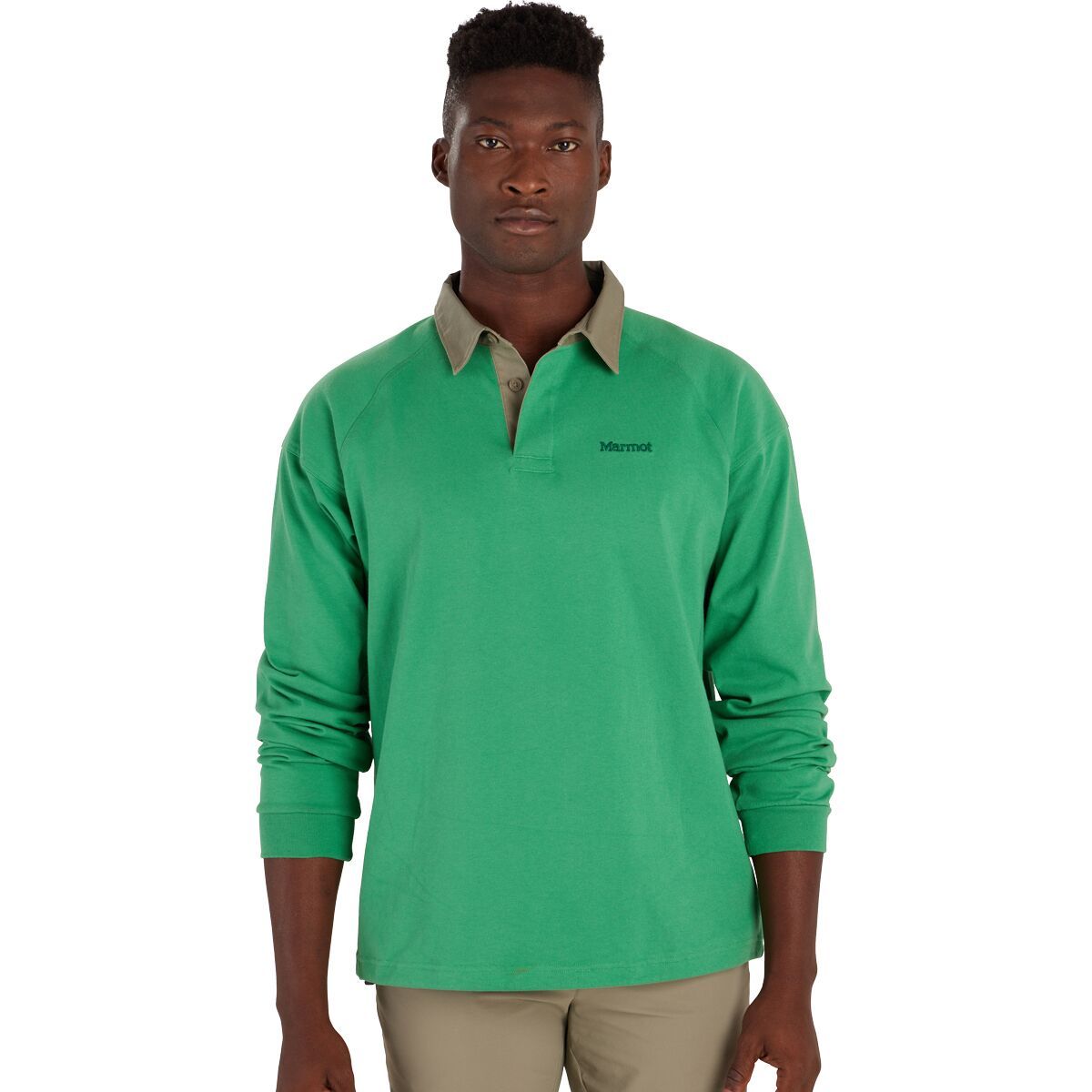 Image of Marmot Mountain Works Rugby Pullover - Men's Clover/Vetiver, S