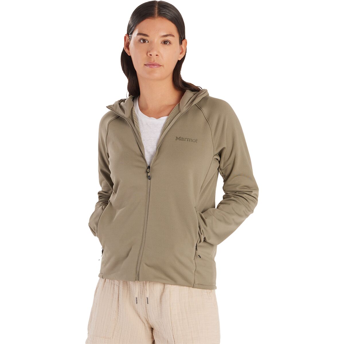 Image of Marmot Leconte Fleece Hoodie - Women's Vetiver, L