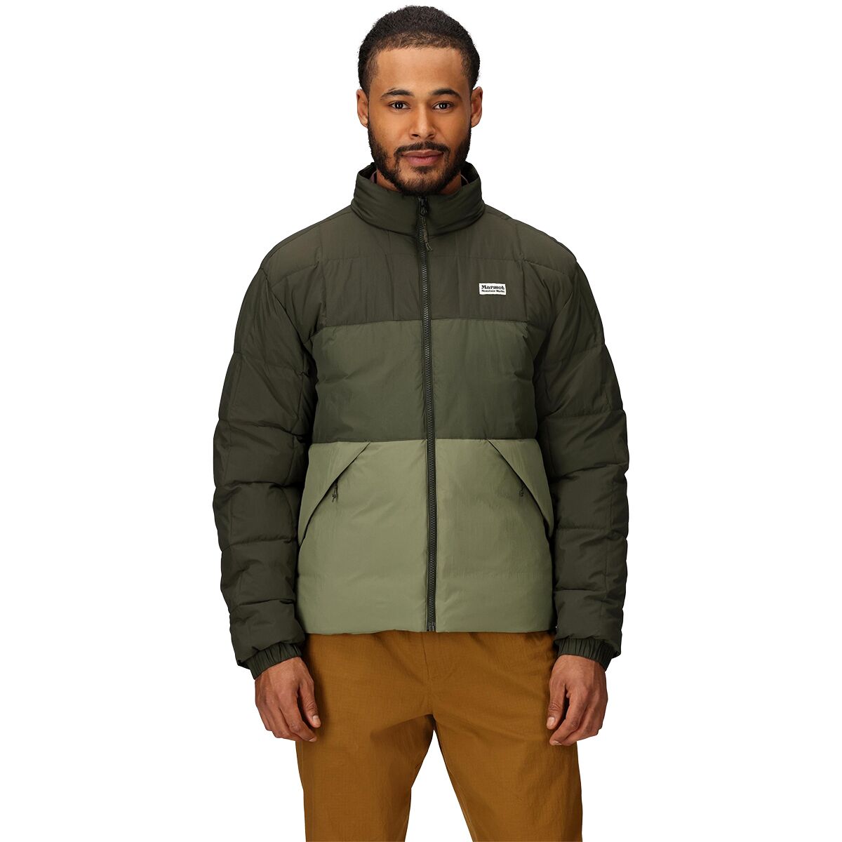 Image of Marmot Ares Down Jacket - Men's Rosin Green/Nori/Olive Grove, XL
