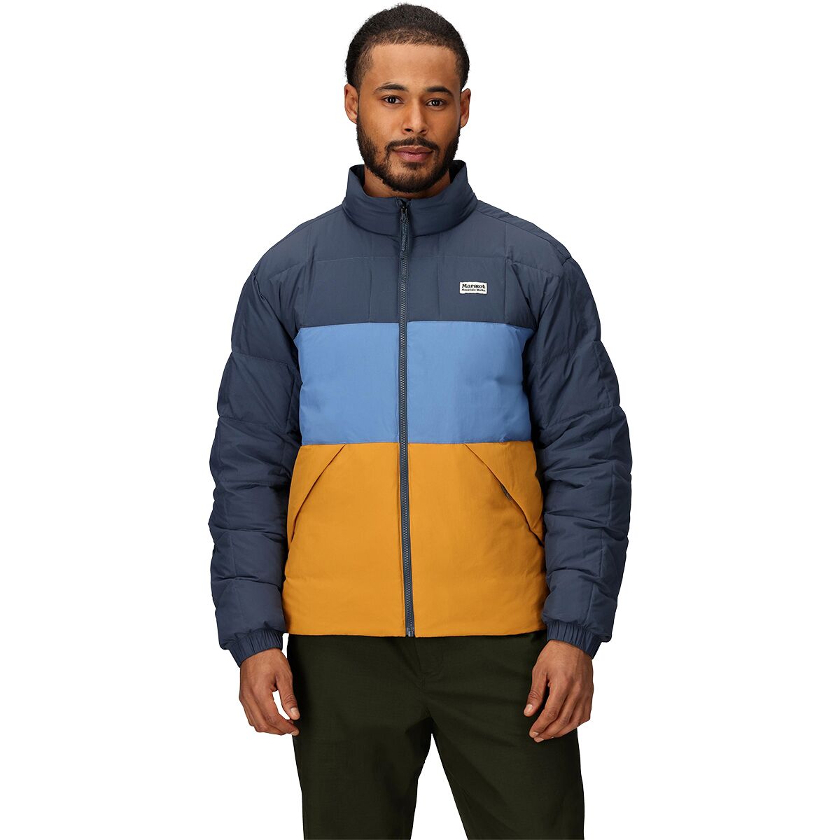 Image of Marmot Ares Down Jacket - Men's Thunderhead/Rain Cloud/Honey Glaze, XL