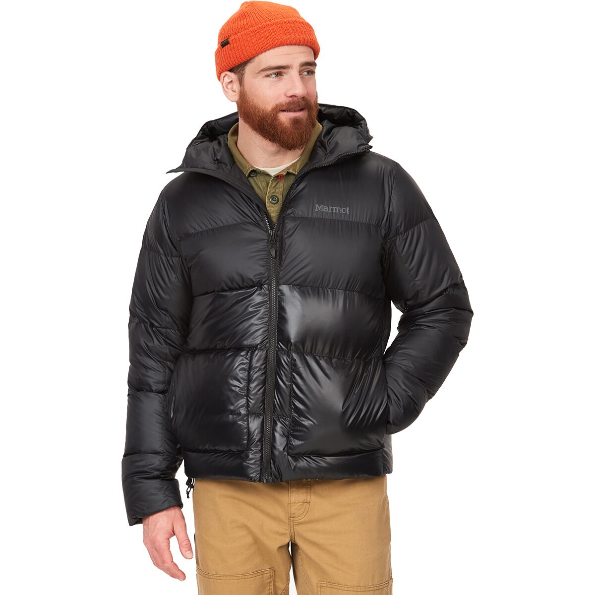 Image of Marmot Guides Down Hooded Jacket - Men's Black, M