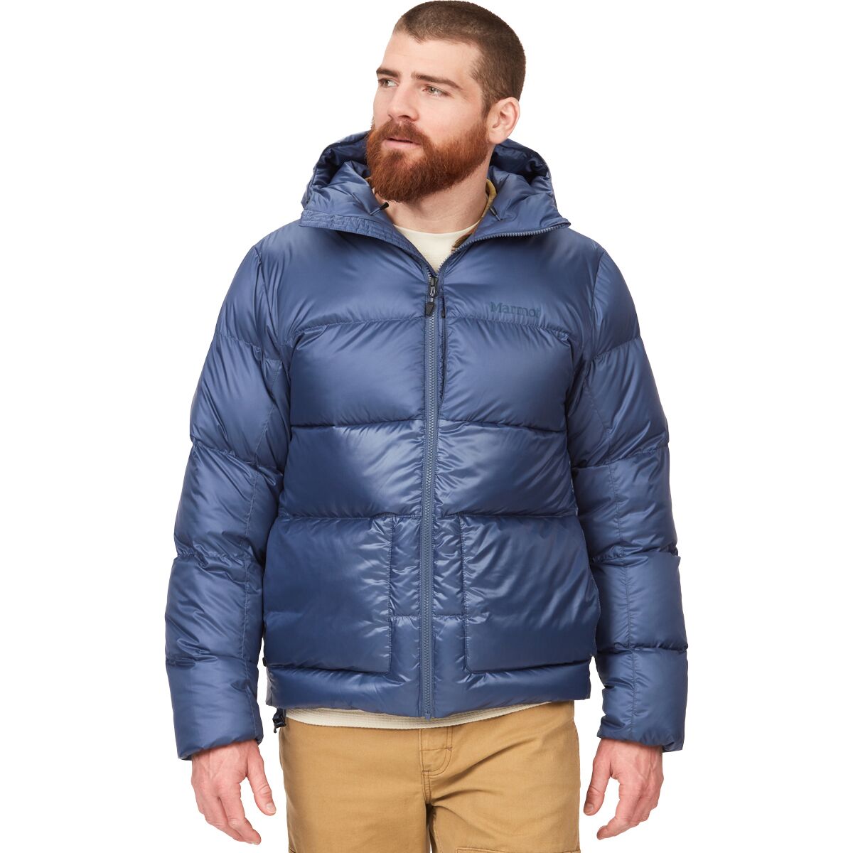 Image of Marmot Guides Down Hooded Jacket - Men's Storm, M