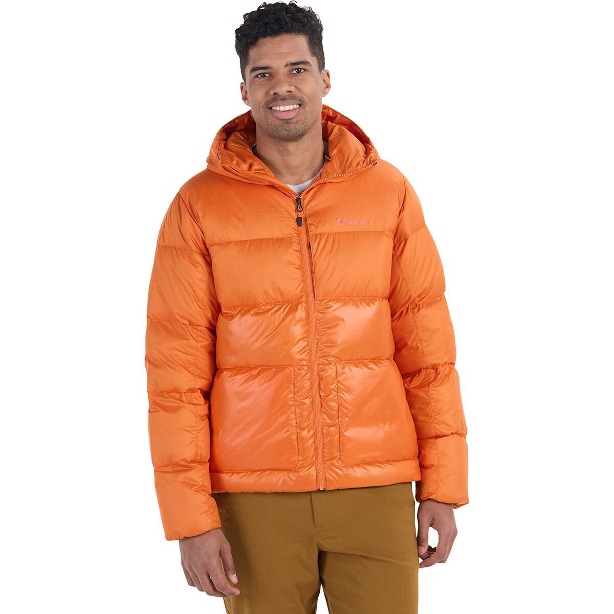 Marmot Guides Down Hooded Jacket - Men's Tangelo, XXL