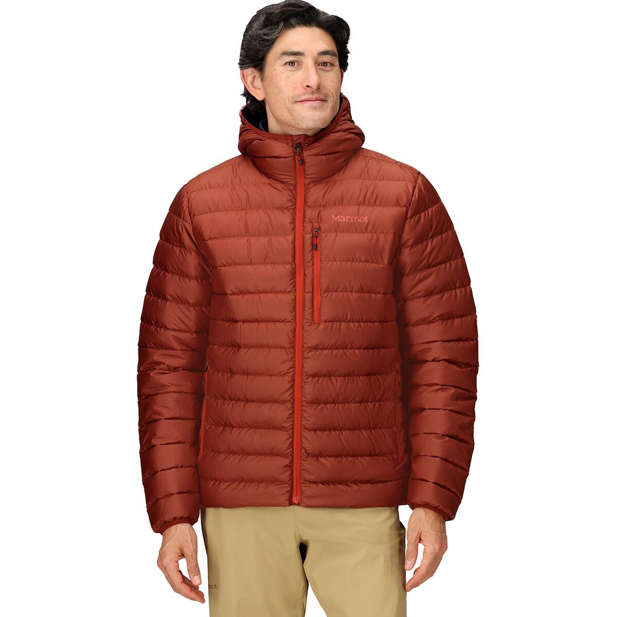 Image of Marmot Highlander Down Hooded Jacket - Men's Pecan, L