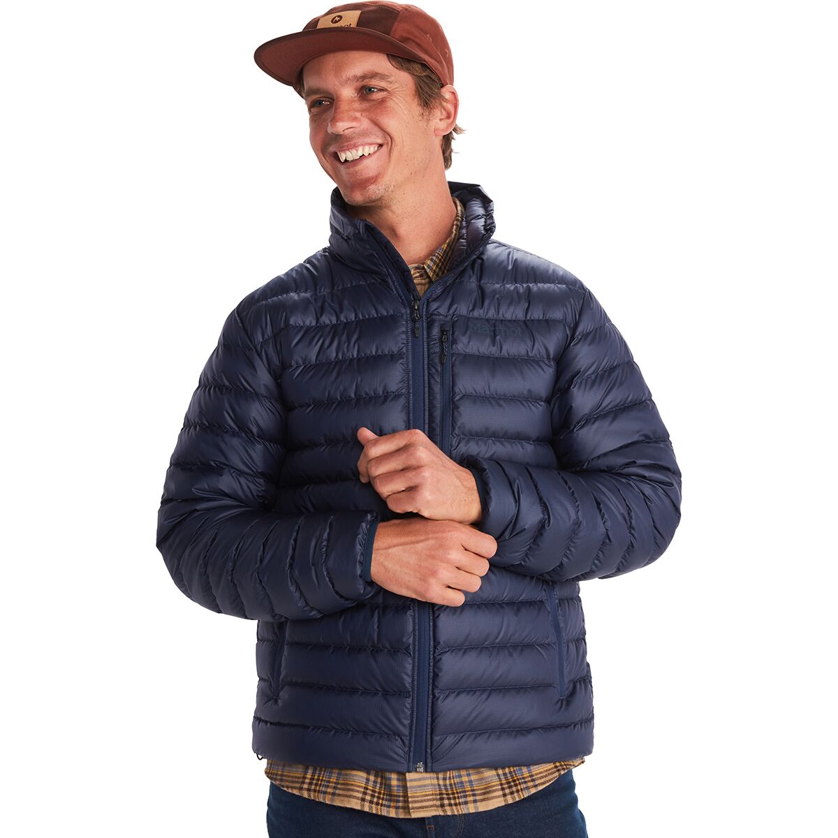 Image of Marmot Highlander Down Jacket - Men's Arctic Navy, M