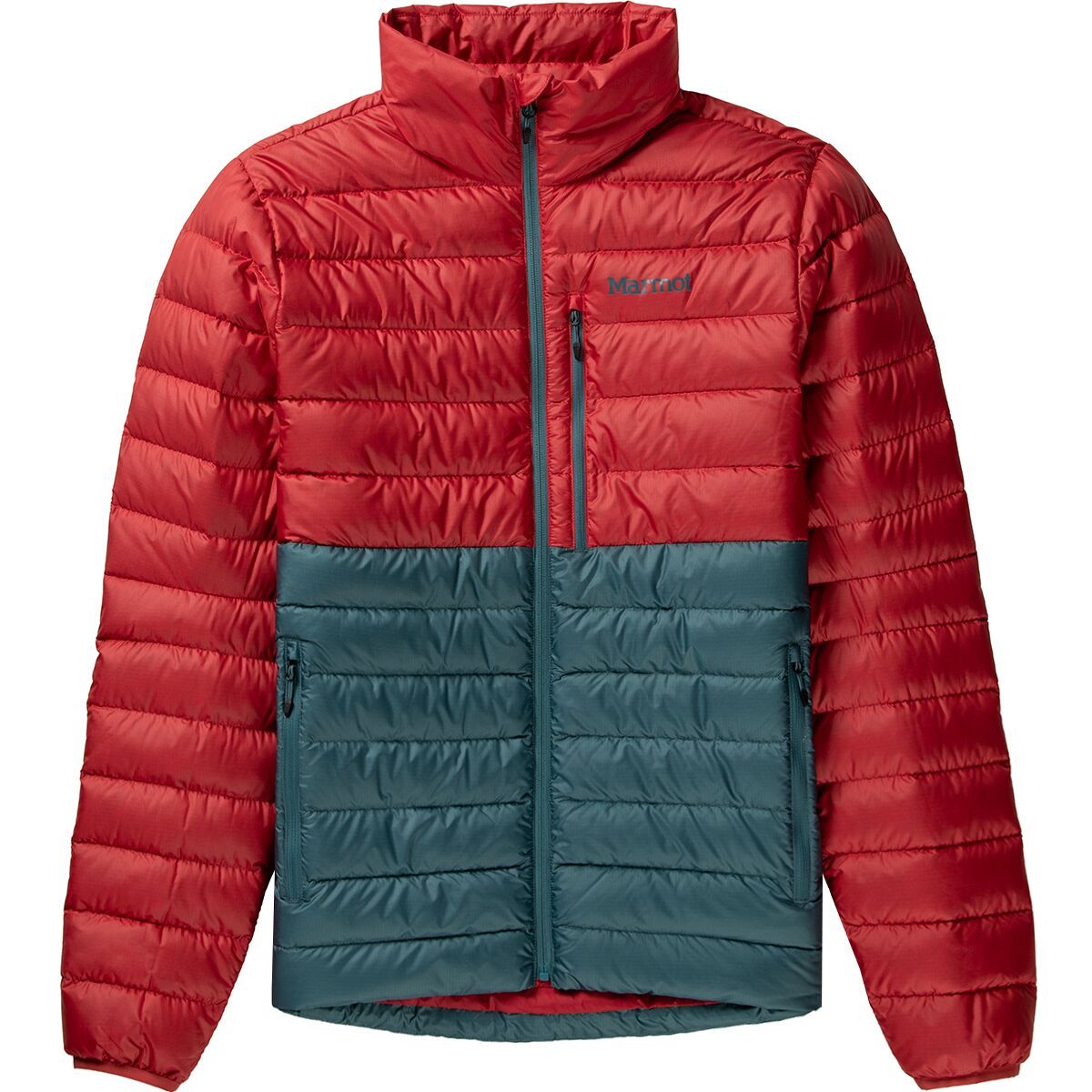 Image of Marmot Highlander Down Jacket - Men's Team Red/Moon River, S