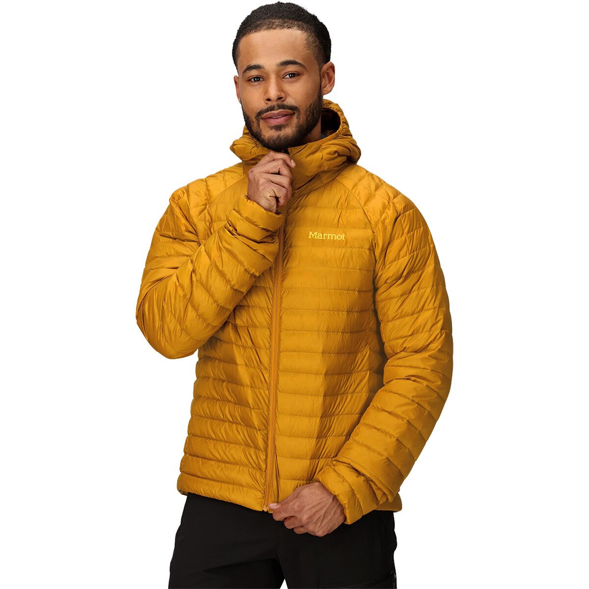 Image of Marmot Hype Down Hooded Jacket - Men's Honey Glaze, XXL