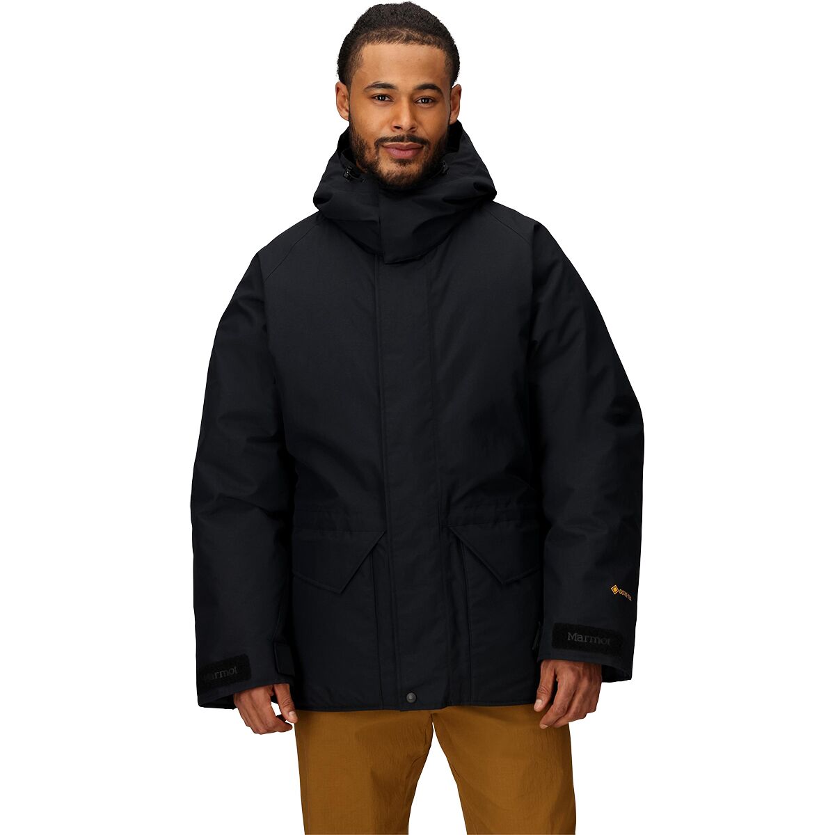 Image of Marmot Mammoth Parka - Men's Black/Jackfruit Marmot Archives, M