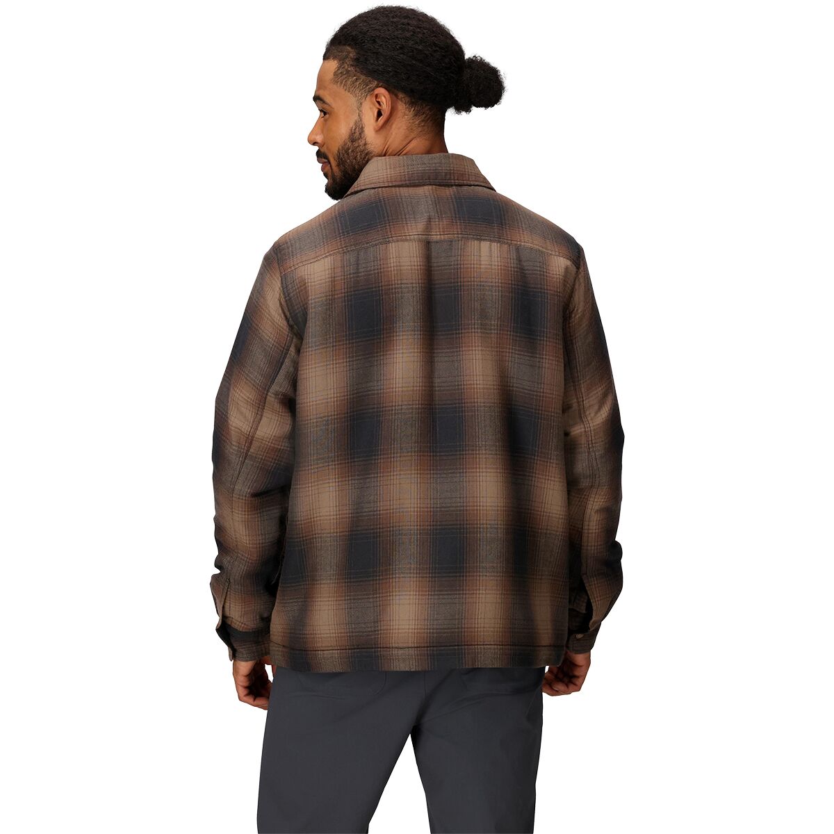 Image of Marmot Ridgefield Sherpa Flannel Shirt Jacket - Men's Black, S