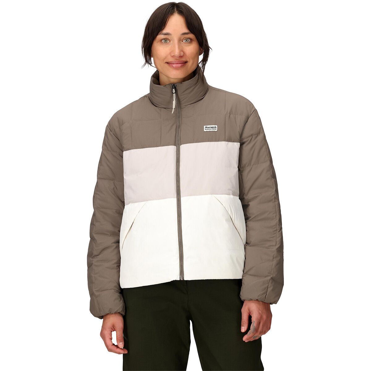 Image of Marmot Ares Jacket - Women's Claystone/Birch Bark/Pearl, L