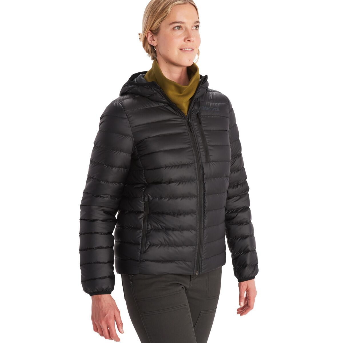 Image of Marmot Highlander Hooded Down Jacket - Women's Black, S