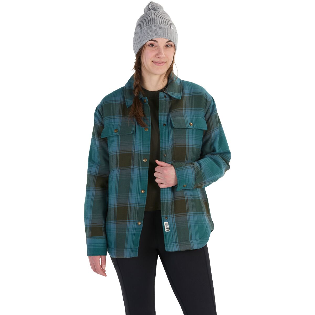 Image of Marmot Ridgefield Sherpa Flannel Jacket - Women's Dark Jungle, L