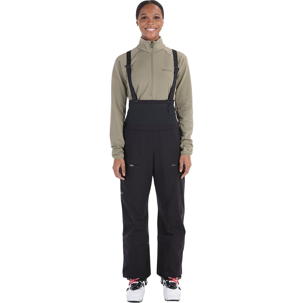Image of Marmot Solitude UL Bio 1/4 Bib Pant - Women's Black, M