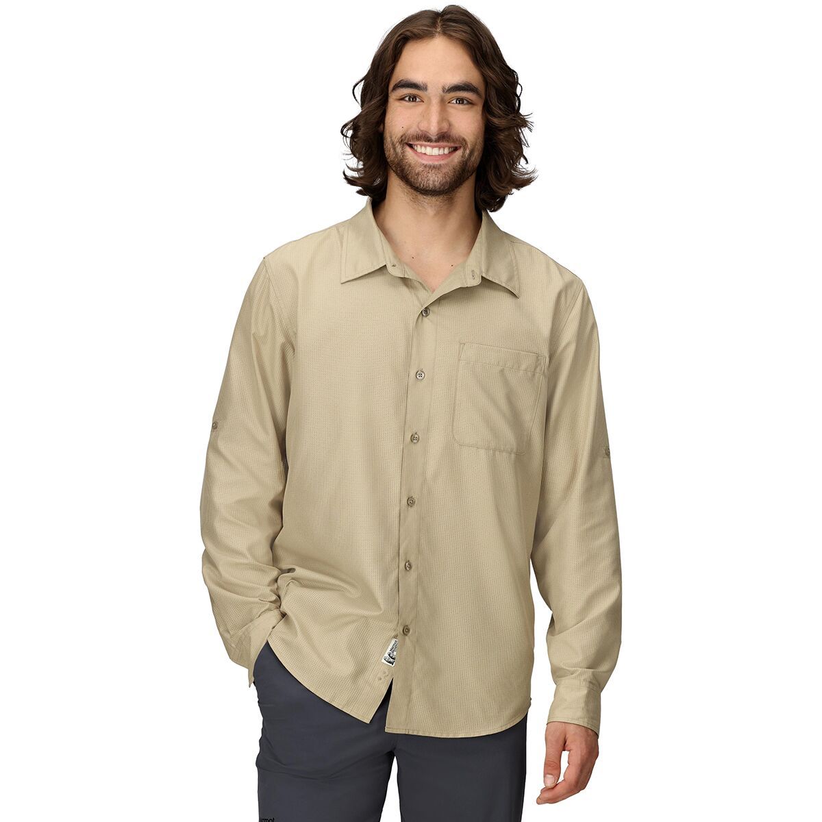 Image of Marmot AirExchange Long-Sleeve Shirt - Men's Chinchilla, XXL