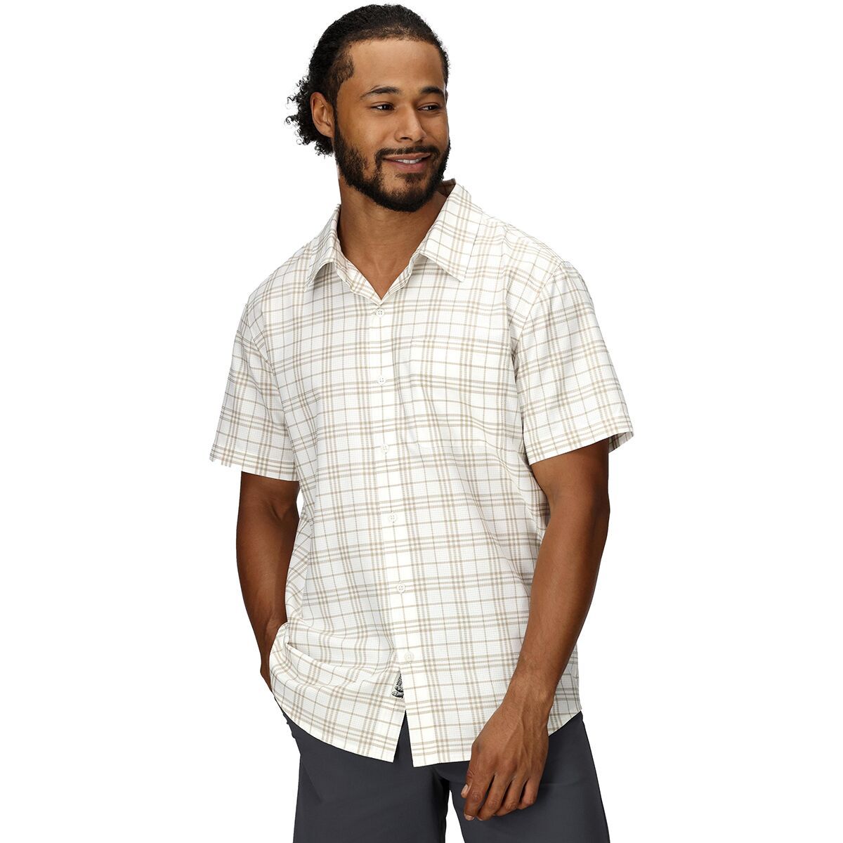 Image of Marmot AirExchange Novelty Short-Sleeve Shirt - Men's Pearl, S