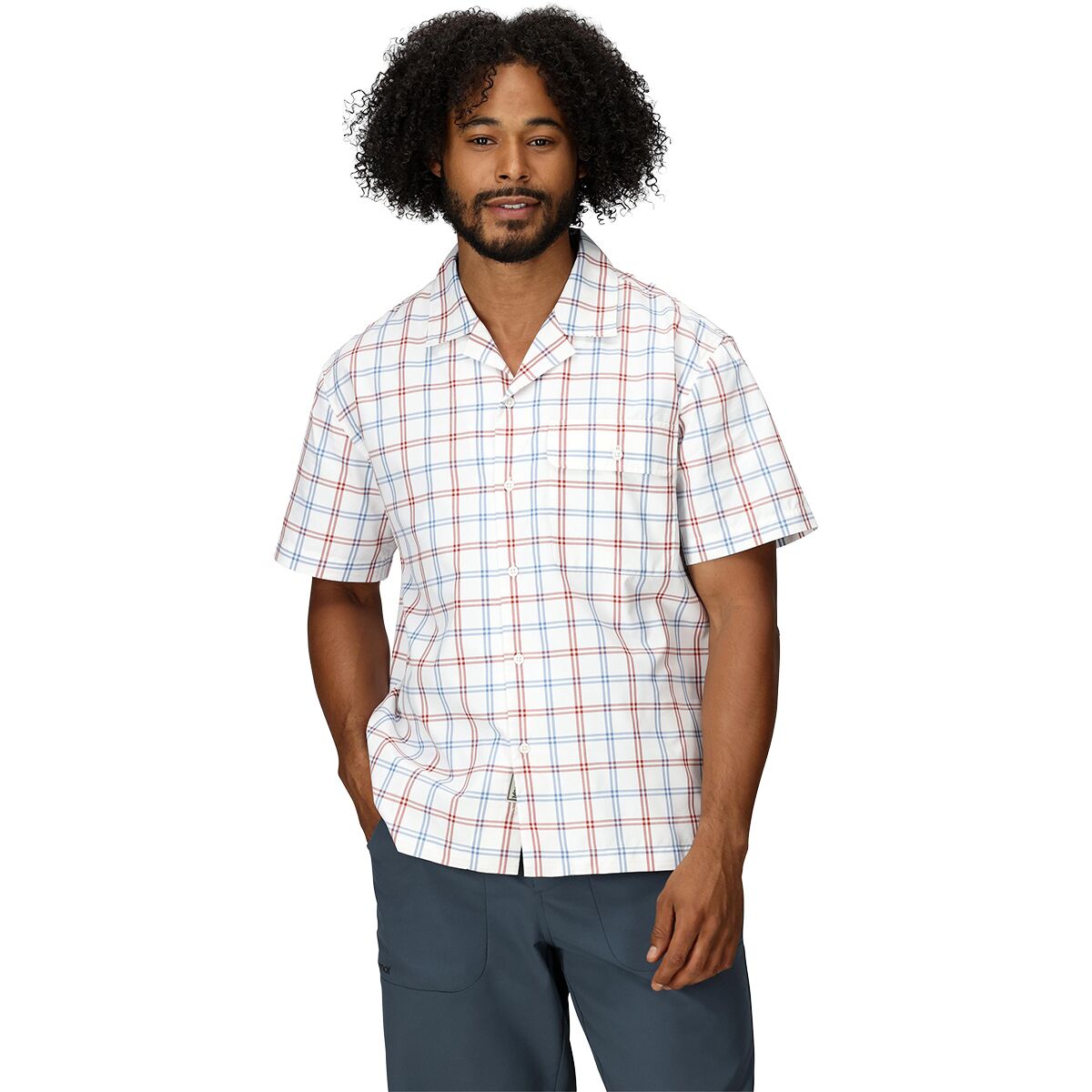 Image of Marmot AirExchange SolarShield Camp Novelty Shirt - Men's Pearl Windowpane, M