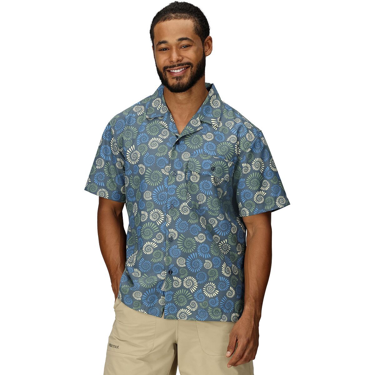 Image of Marmot AirExchange SolarShield Camp Novelty Shirt - Men's Thunderhead Multi Fossil, XL