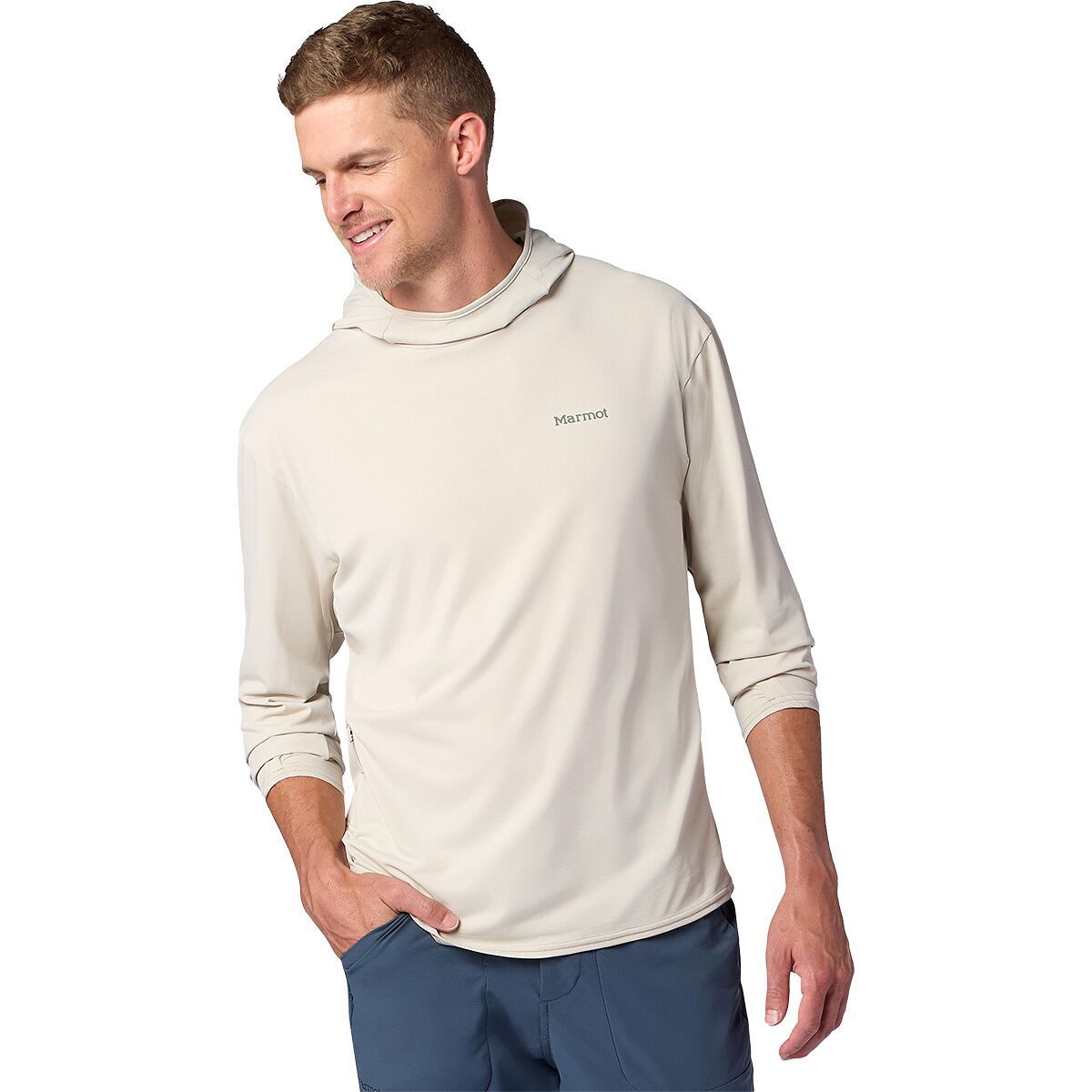 Image of Marmot AirExchange SolarShield Hoodie - Men's Birch Bark, S