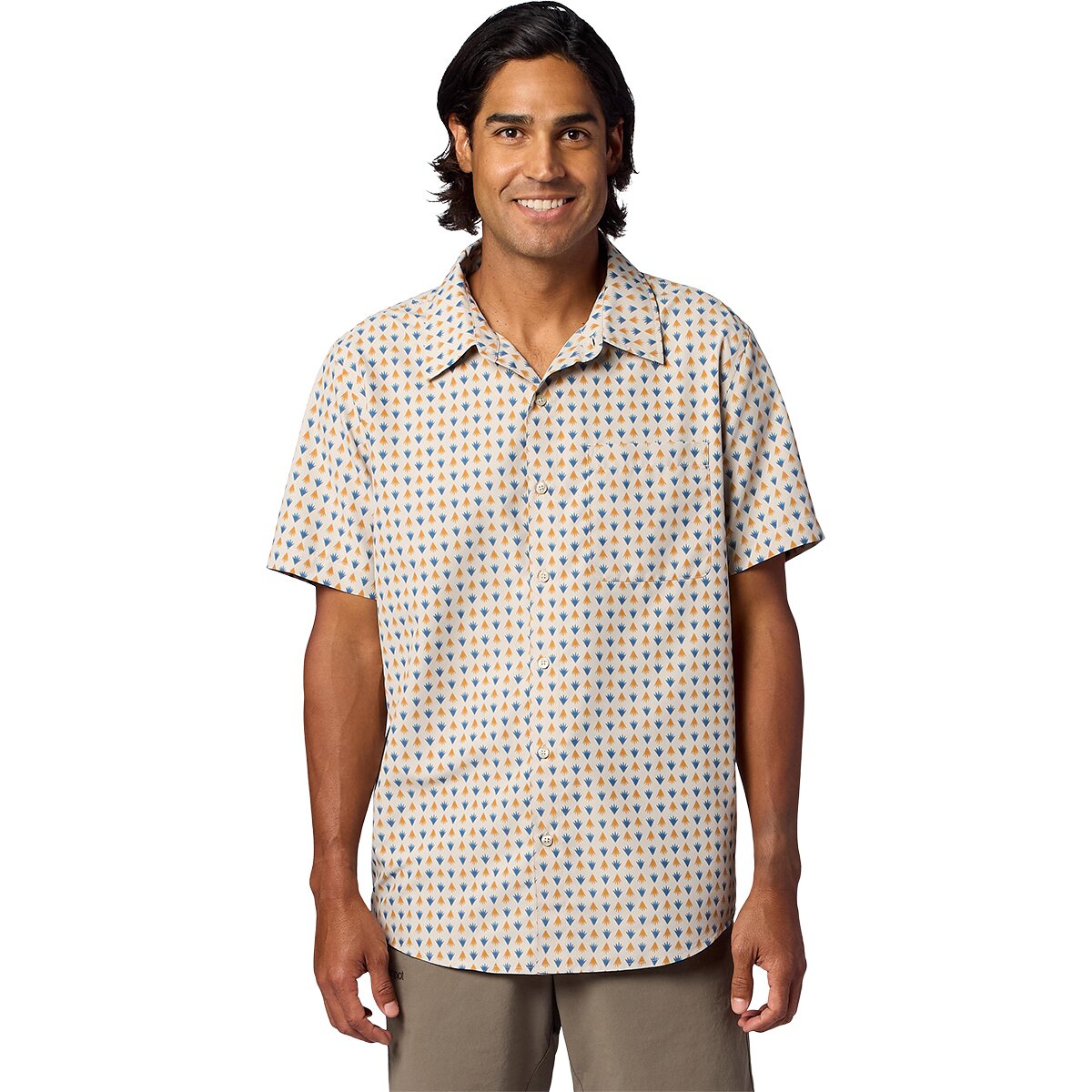 Image of Marmot AirExchange SolarShield Novelty Short-Sleeve Shirt - Men's Birchbark Multisprout, L