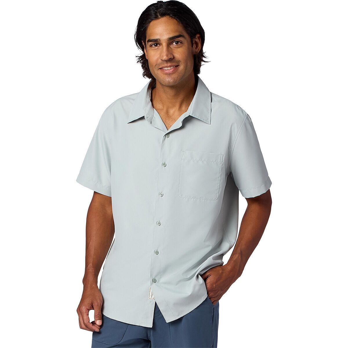 Image of Marmot AirExchange SolarShield Novelty Short-Sleeve Shirt - Men's Boulder Crack, S