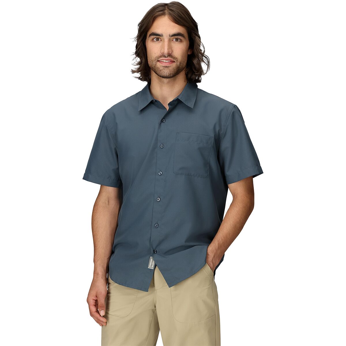 Image of Marmot AirExchange SolarShield Short-Sleeve Shirt - Men's Thunderhead, M