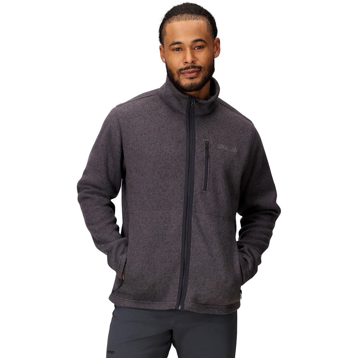 Image of Marmot Drop Line Jacket - Men's Black Heather, XXL