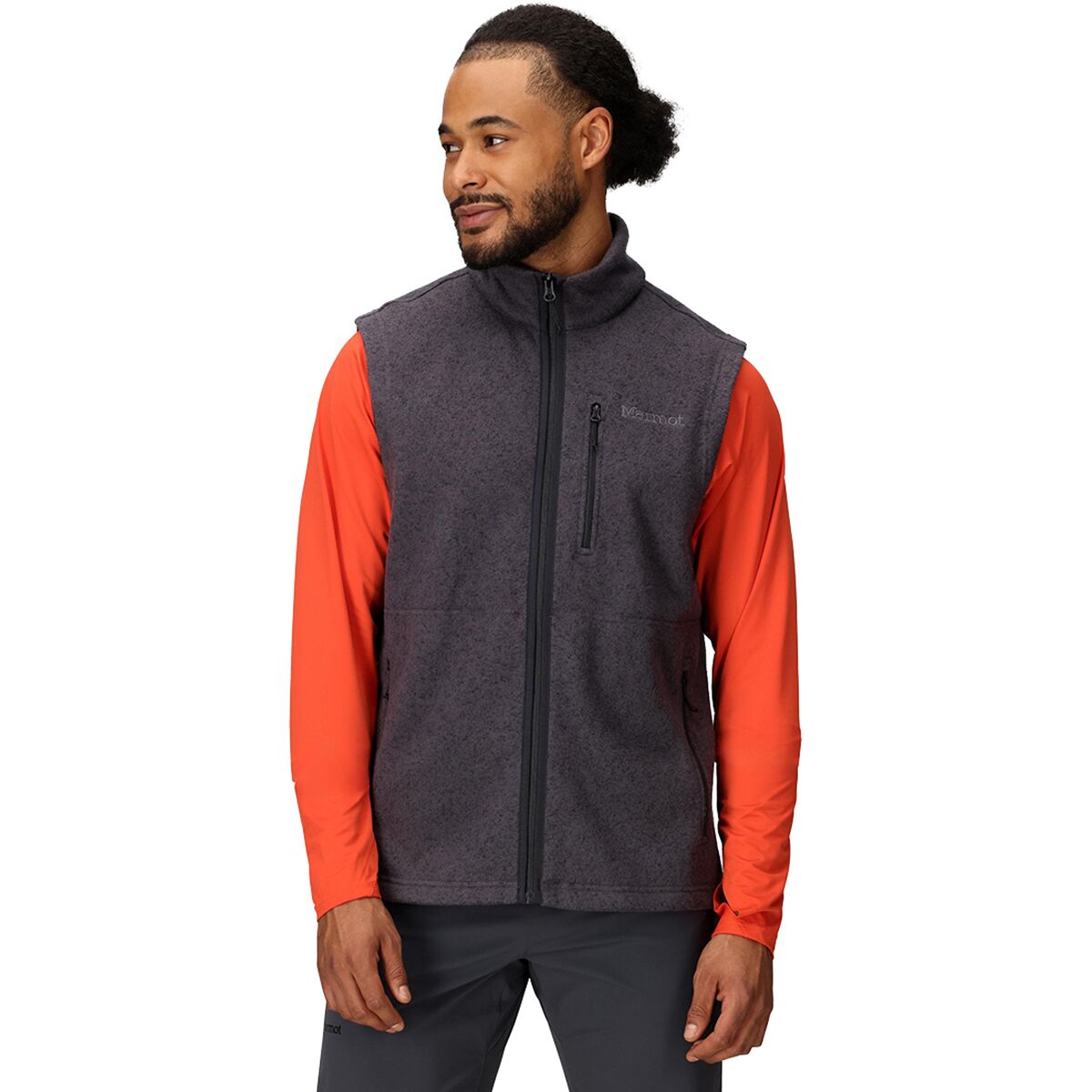 Image of Marmot Drop Line Vest - Men's Black Heather, L