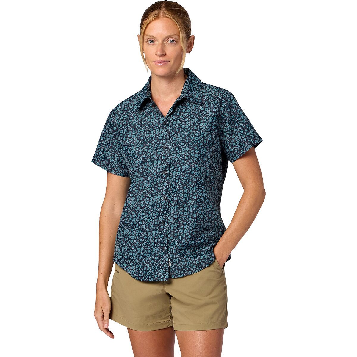 Image of Marmot AirExchange Novelty Short-Sleeve Shirt - Women's Blackened Gardener Art, L