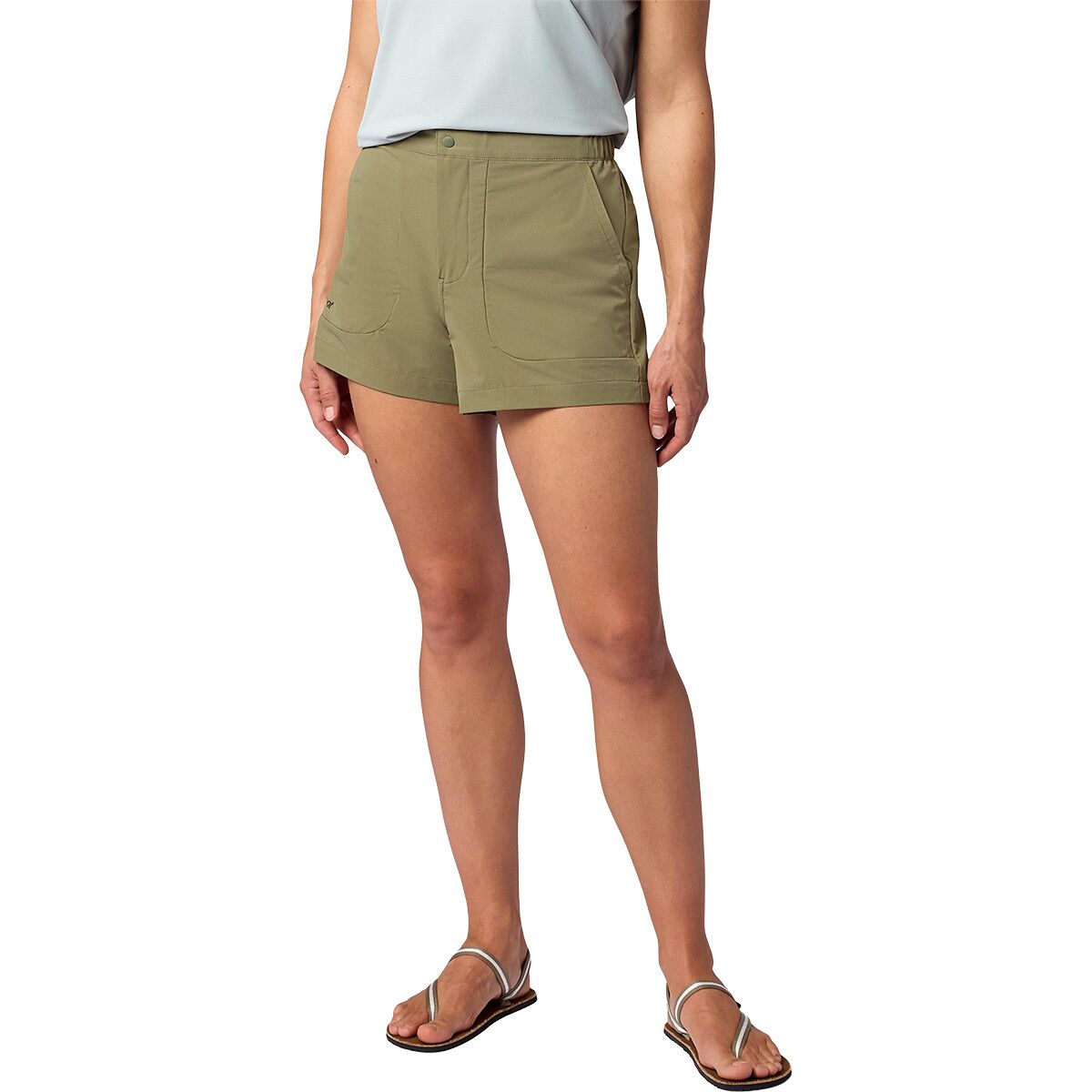 Image of Marmot AirExchange SolarShield 4in Short - Women's Olive Grove, M