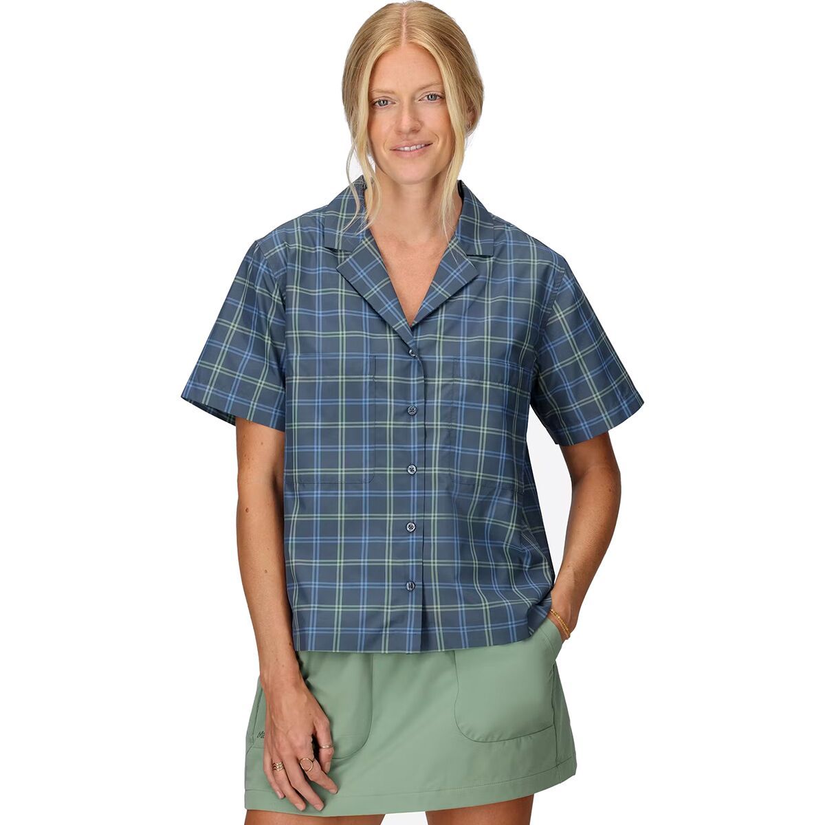 Image of Marmot AirExchange SolarShield Camp Novelty Shirt - Women's Thunderhead Windowpane, M