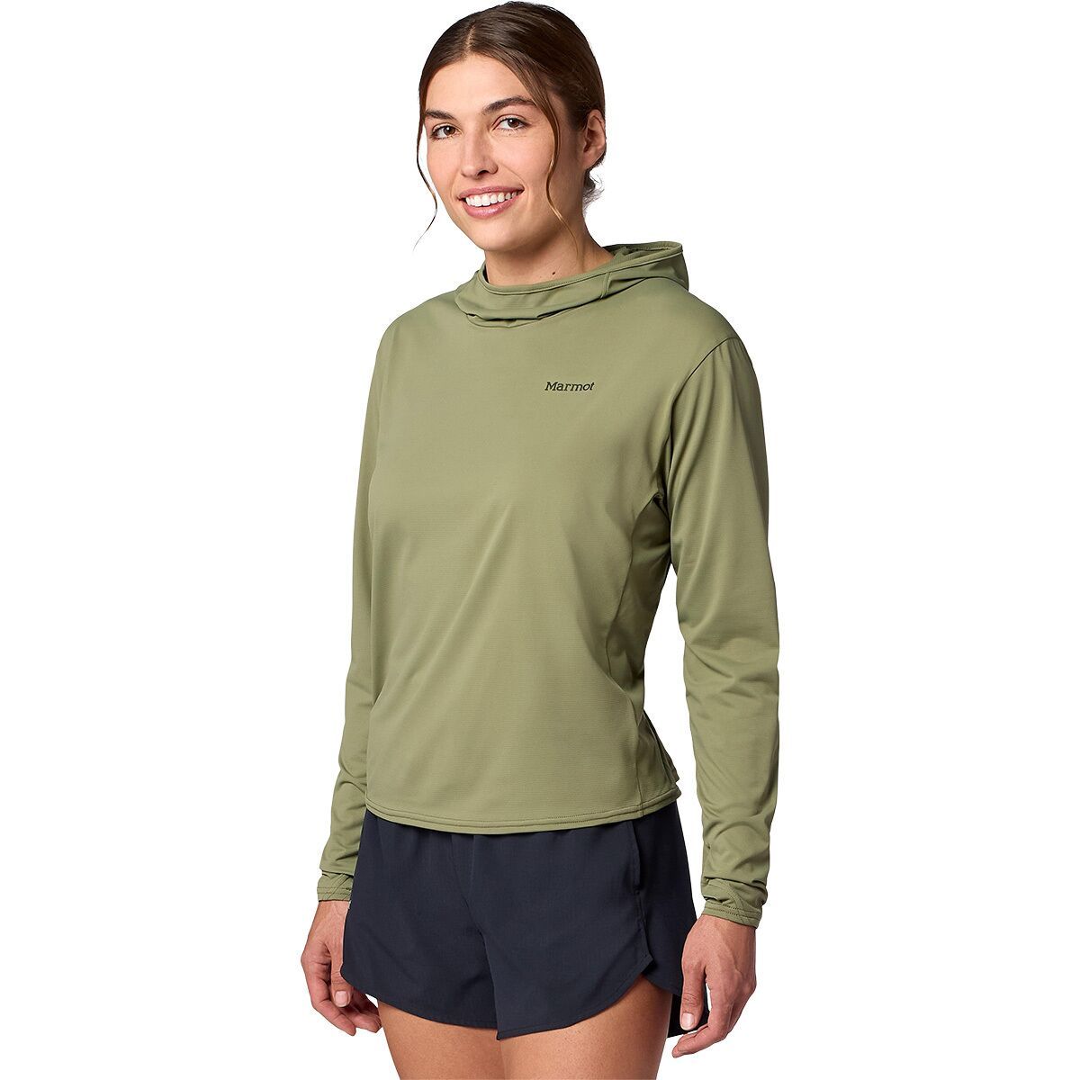 Image of Marmot AirExchange SolarShield Hoodie - Women's Olive Grove, S