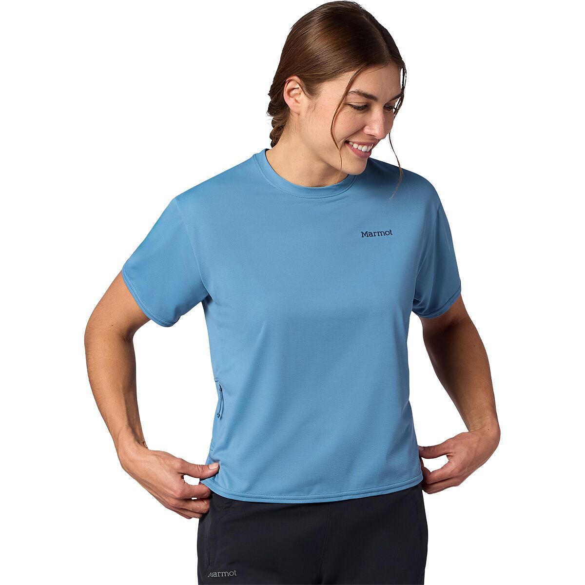 Image of Marmot AirExchange SolarShield Short-Sleeve Crew Top - Women's Summer Storm, M