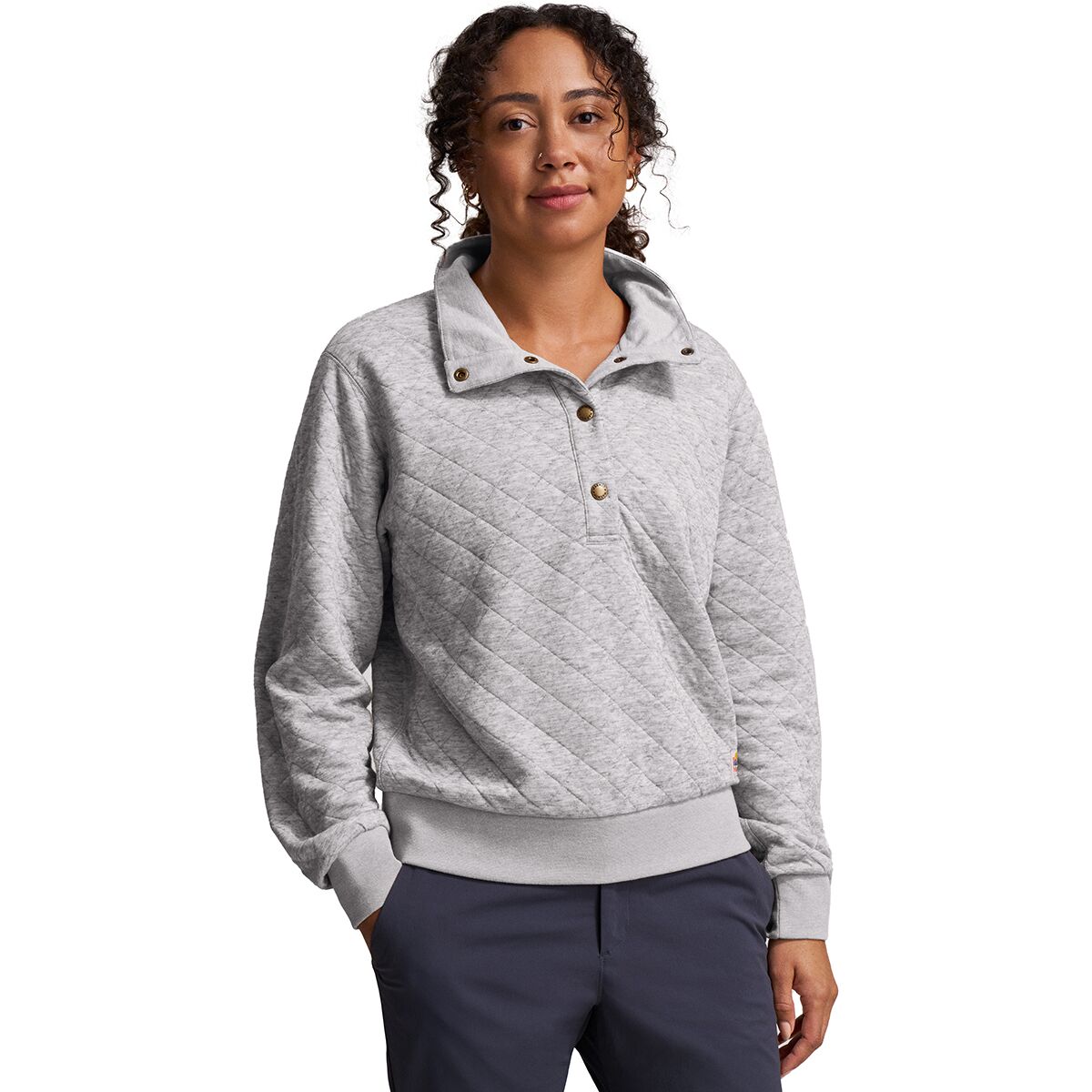Image of Marmot Galen Funnel Neck Top - Women's Light Grey Heather, XL