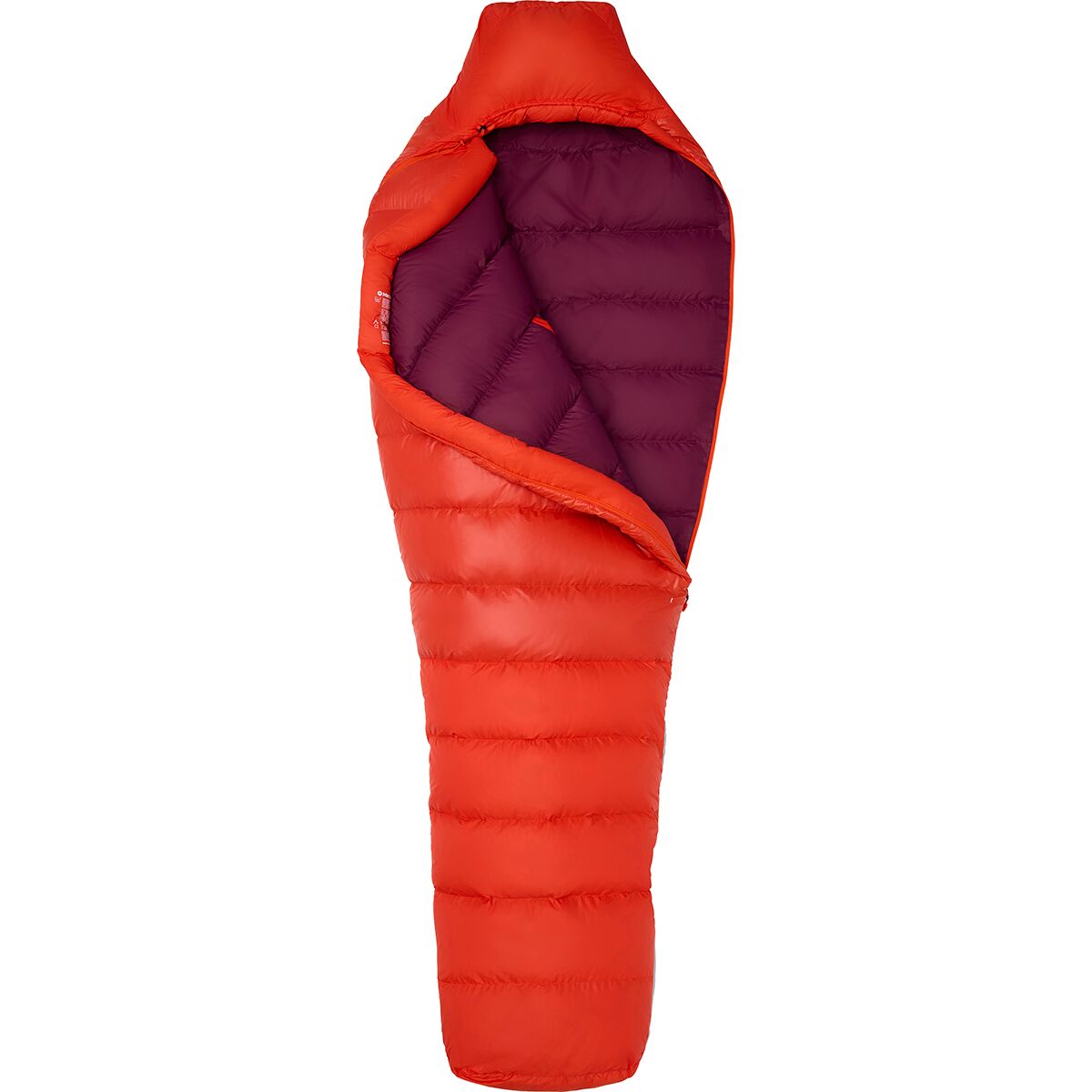 Marmot Mad River 40 Sleeping Bag: 40 Degree Down Red Sun/Blackberry, Long/Left Zip
