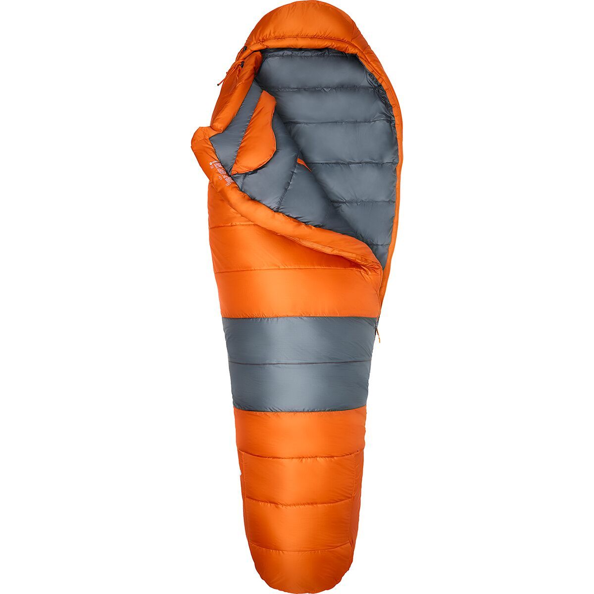 Image of Marmot Trestles Elite Eco 0 Sleeping Bag: 0F Synthetic Tangelo/Steel Onyx, Reg/Left Zip