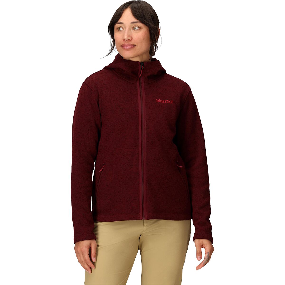 Image of Marmot Drop Line Full-Zip Hooded Jacket - Women's Acai Berry Heather, XL