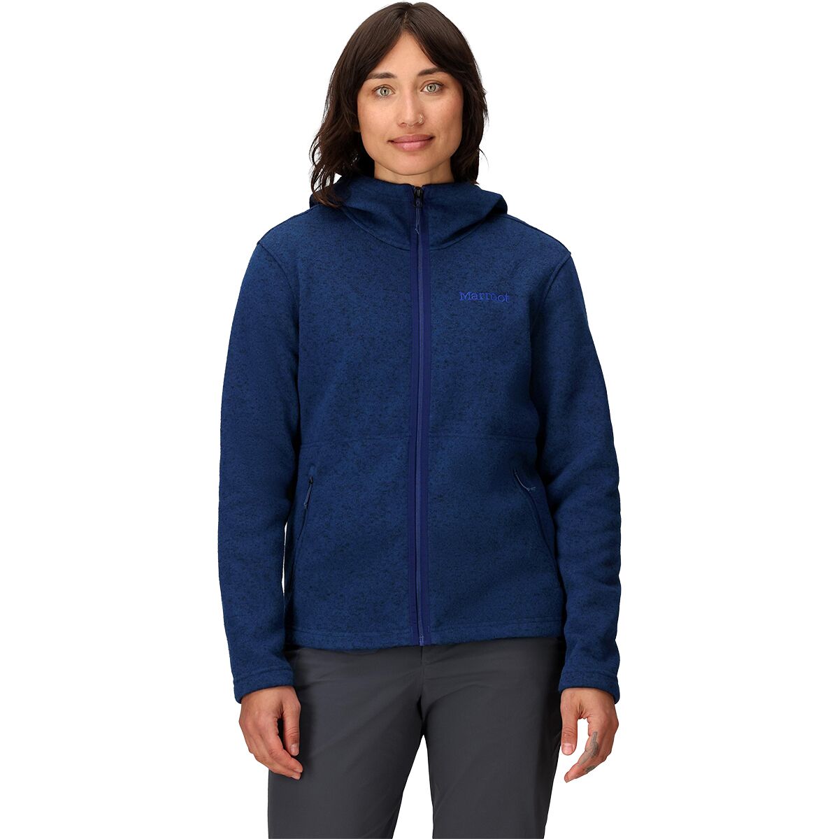 Image of Marmot Drop Line Full-Zip Hooded Jacket - Women's Arctic Navy Heather, L