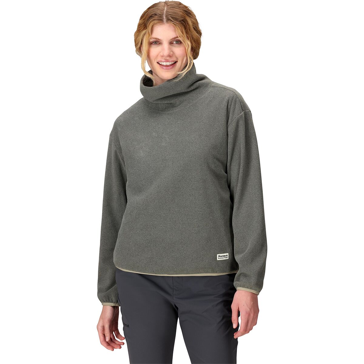 Image of Marmot Felton Fleece Cowl Neck - Women's Shale Grey Heather, XL
