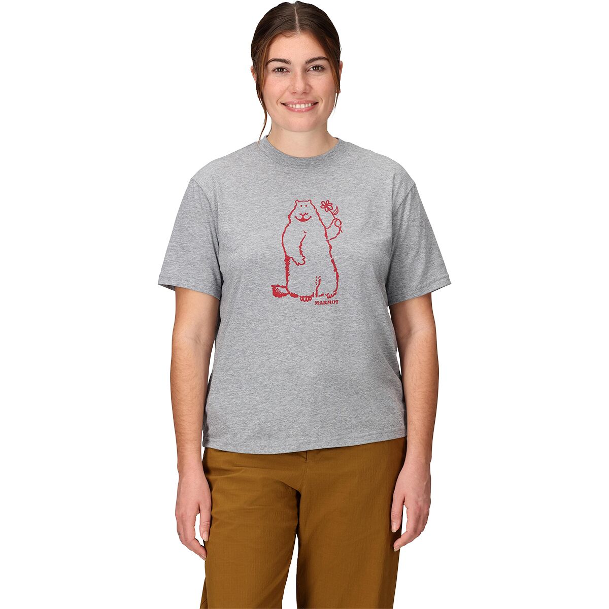 Image of Marmot Flower Marty T-Shirt - Women's Grey Heather, L