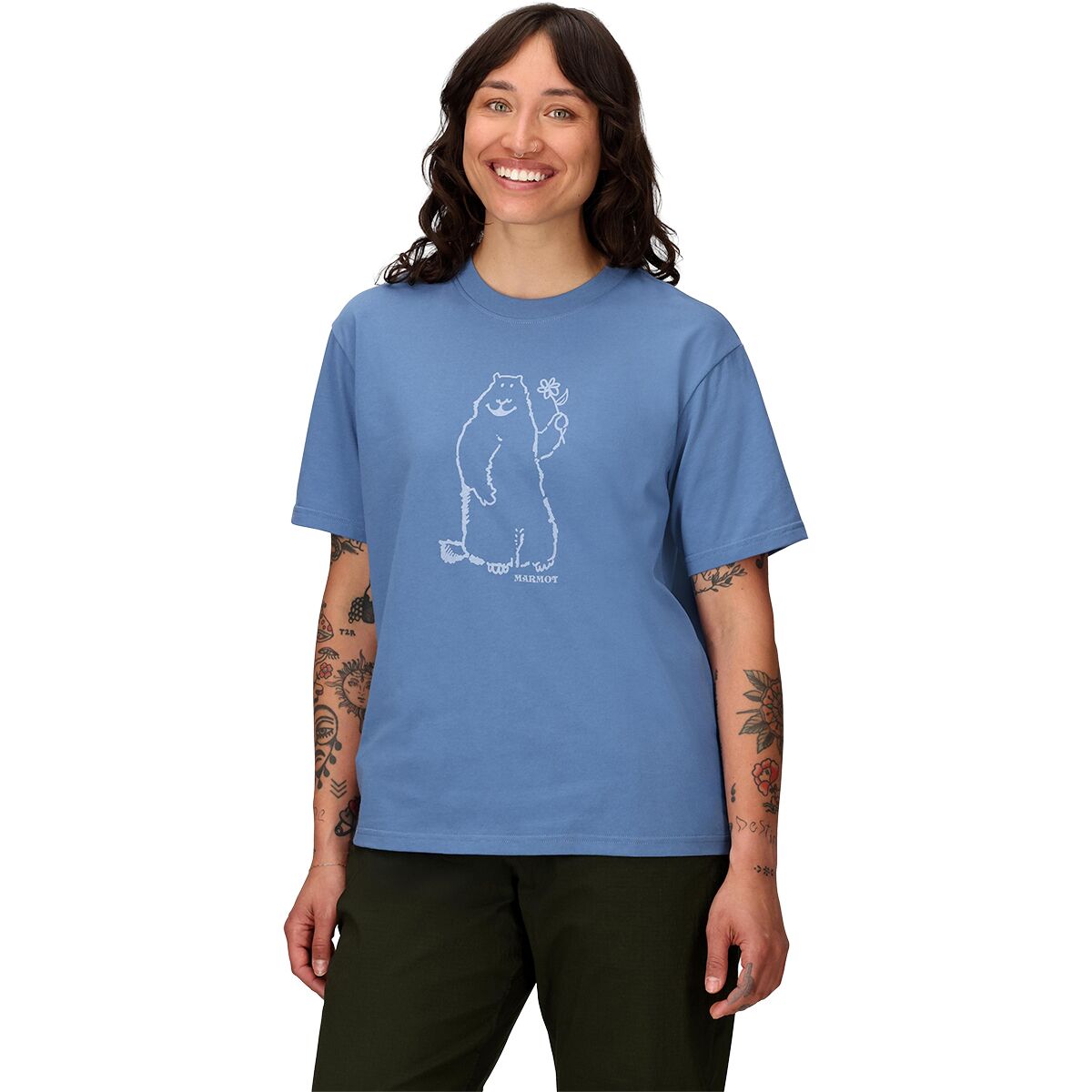 Image of Marmot Flower Marty T-Shirt - Women's Rain Cloud, M