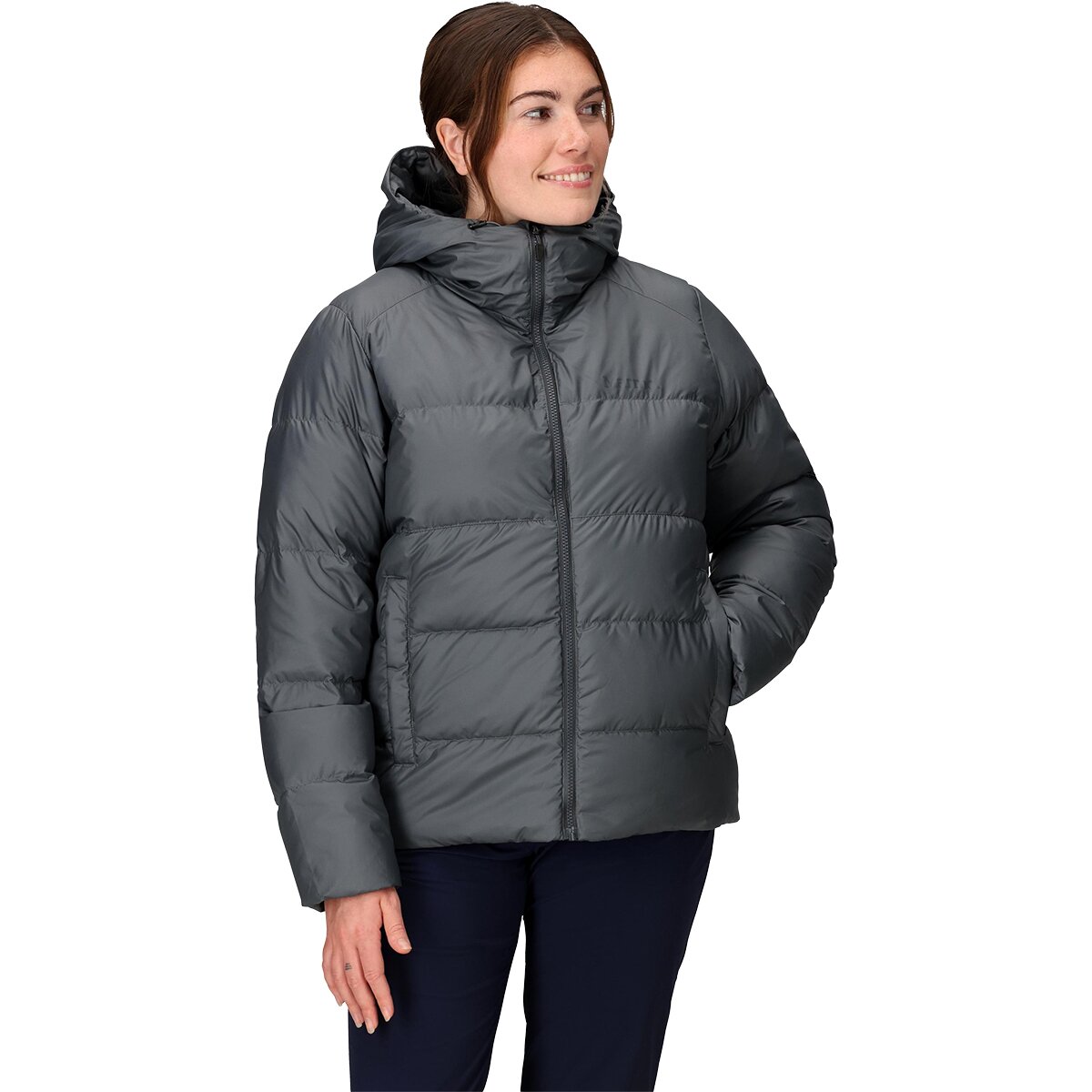 Image of Marmot Guides Down Hooded Jacket - Women's Steel Onyx, L