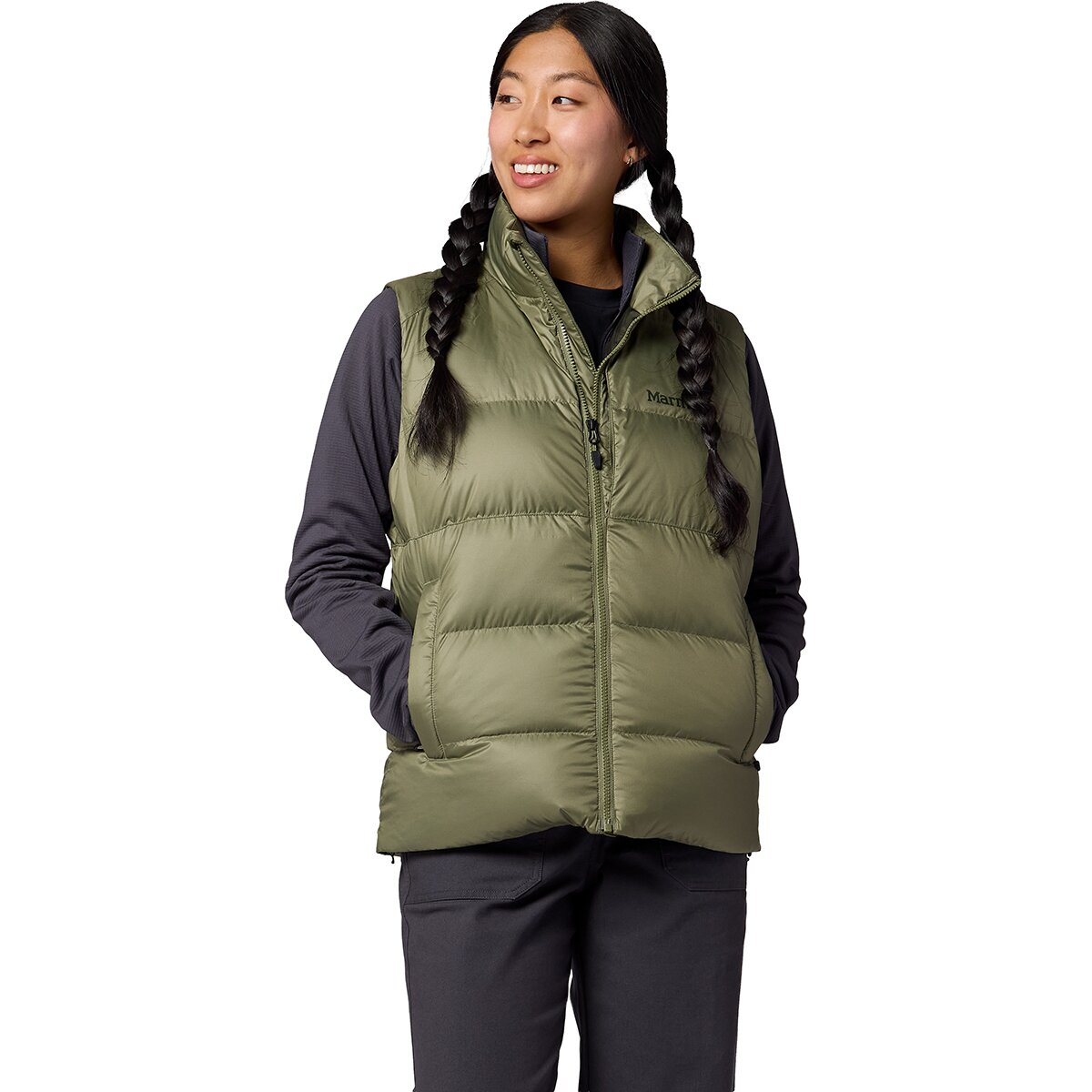Image of Marmot Guides Down Vest - Women's Olive Grove, M