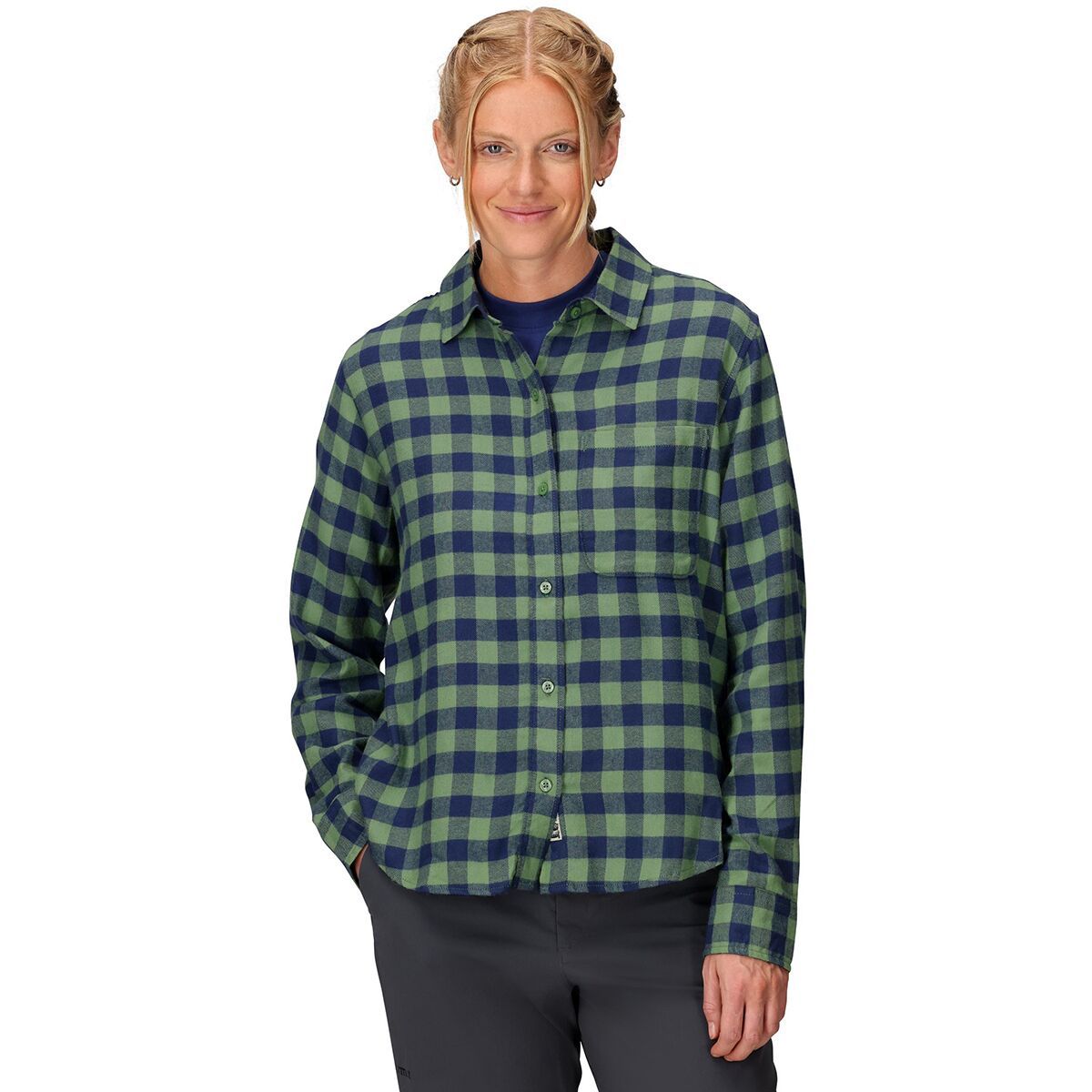 Image of Marmot Lightweight Flannel Shirt - Women's Agate Green, M