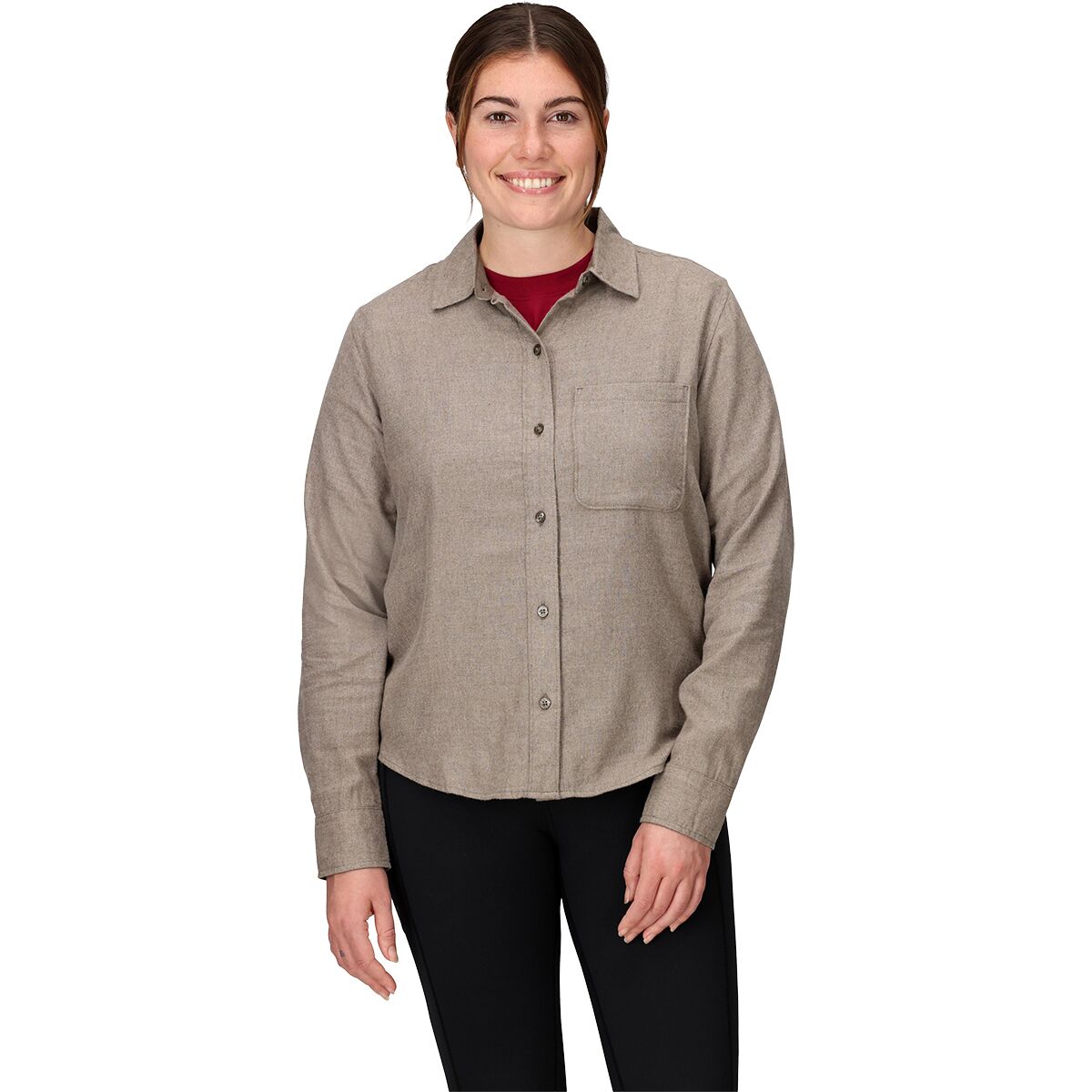 Image of Marmot Lightweight Flannel Shirt - Women's Claystone Heather, L