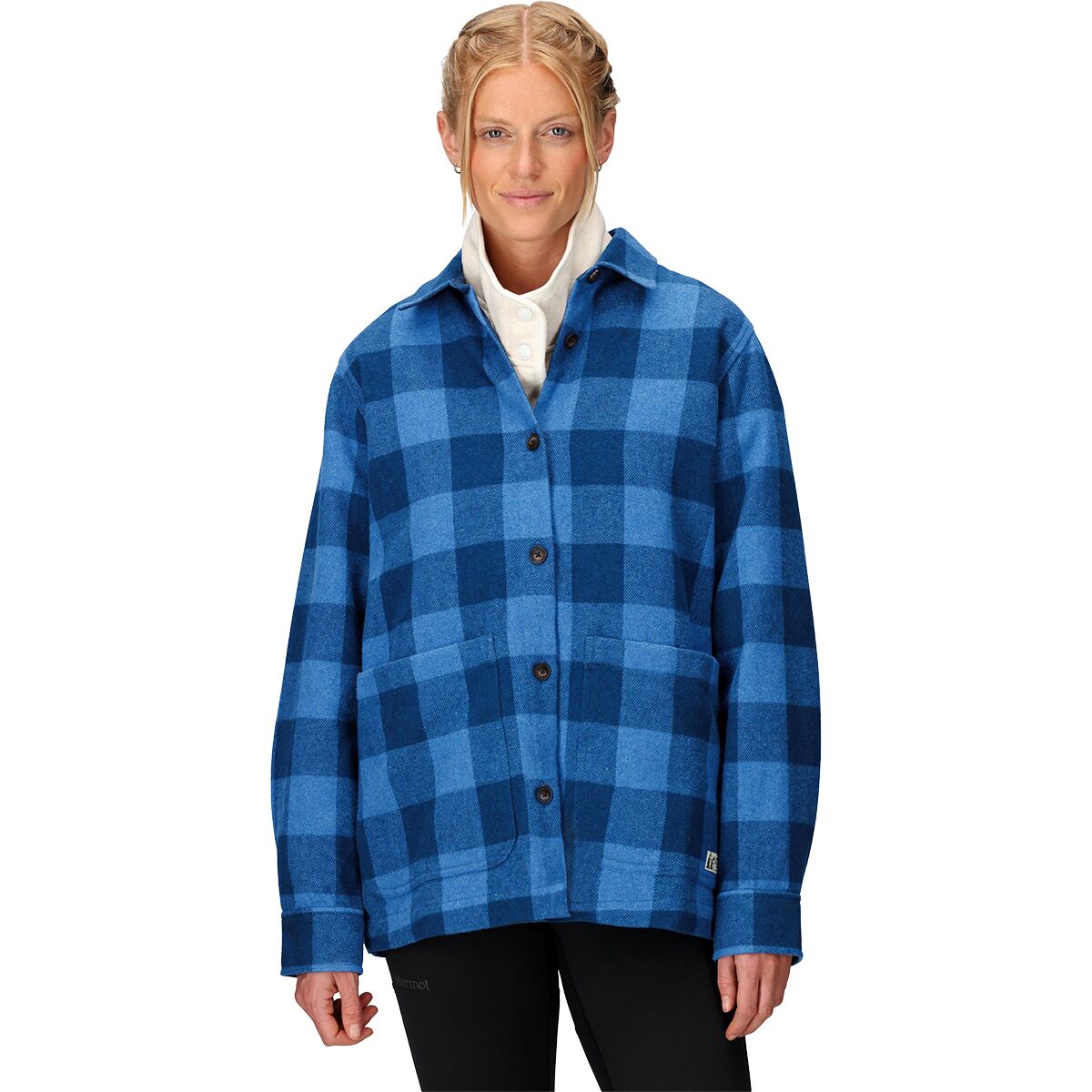 Image of Marmot Pinecrest Heavyweight Flannel Overshirt - Women's Rain Cloud, XS